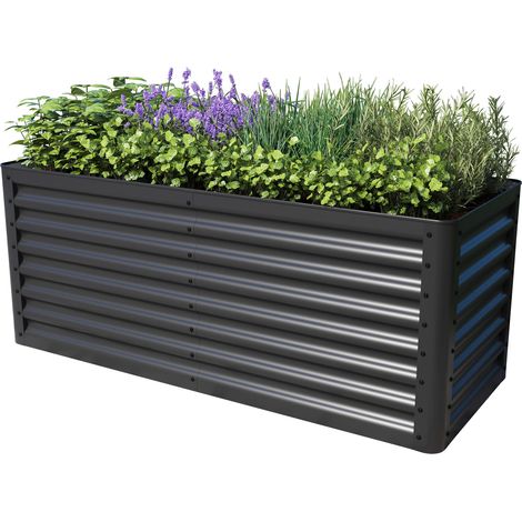 PRIMEYARD Orto rialzato LUCA, acciaio, antracite 150x60x60 cm (1/5)