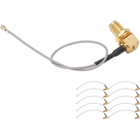 Kit de 10 connecteurs coudés SMA femelles vers IPX pour câble coaxial RF (1/5)