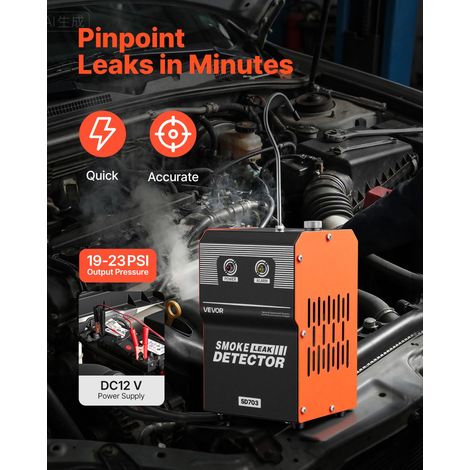 Détecteur de Fuite de Fumée 12 V, Machine à Fumée Automobile pour Système EVAP et Circuits de Carburant, Testeur de Vide avec Pompe à Air Intégré, Double Mode, pour Voiture, Moto, Camion, Bateau (1/5)
