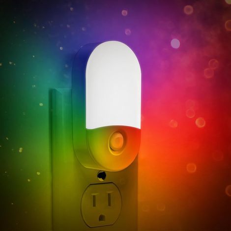 Buntes Nachtlicht - mit Sensor, einstellbarer Helligkeit, geeignet für Nachttische, Flure usw., 1 Stück. (1/5)