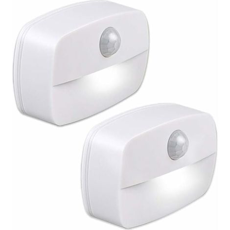 2 pcs Applique avec détecteur de mouvement autocollant, applique de salle de bain, convient pour chambre à coucher, couloir (lumière blanche)-Fei Yu (1/4)