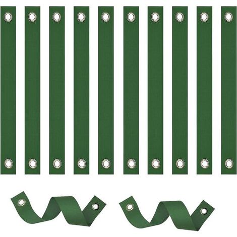 MTTproducts Baumstützbänder 12 Stück Strapazierfähiges grünes Nylon Verstellbare wetterfeste Bänder Durchstecklöcher Flexibel und langlebig (1/5)