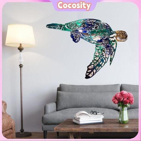 Décoration murale - COCOSITY - Voilier - Motif voilier et tortue - Fer galvanisé - Léger et durable (1/5)