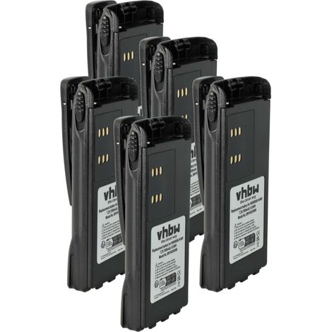 vhbw 5x Akku Ersatz für Motorola HNN9008, HNN9008A, HNN9008AR für Funkgerät, Walkie Talkie (1500 mAh, 7,2 V, NiMH) + Gürtelclip