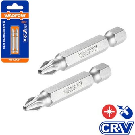Jeu de 2 embouts longs pozidriv WADFOW - PZ2x50mm (1/2)