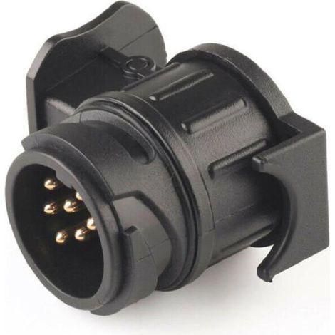 Waterproof 13-pin to 7-pin trailer connector - black (1/5)