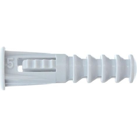 Ram - Cheville avec Collerette, 5mm x 22mm, Gris, Sachet de 150