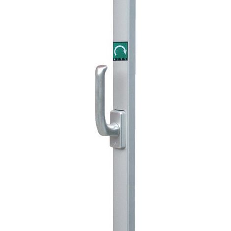 ISEO Treibstangenbeschlag Feuerwehr Drehgriff, ALU satiniert - 43002301