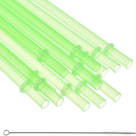 Set mit 12 stabilen, dicken, farbigen Strohhalmen mit Schlaufe und Verschluss, wiederverwendbar....