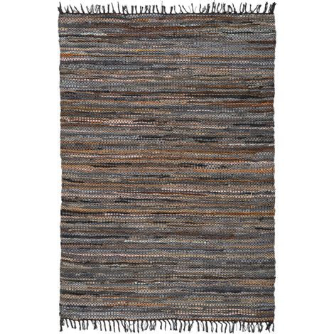 Tappeto in Vera Pelle Sonipat 100 Marrone e Multicolor (1/4)