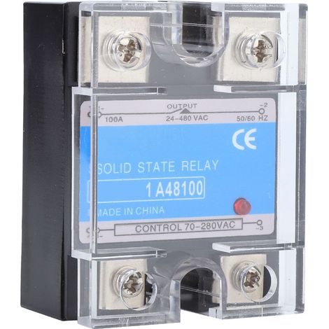 Relais statique monophasé Entrée 70-280 VCA Charge 24-480 VCA Équipement électrique SSR CA pour machines CNC (BERM-1 A48100 (100 A)) (1/5)