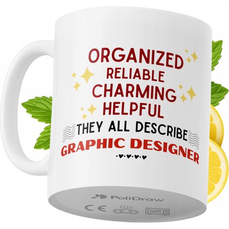 Mug humoristique pour graphiste, avec texte amusant et design graphique. Idéal pour les anniversaires, les fêtes et les occasions spéciales. Mug premium pour la maison, le bureau et le travail. Blanc,