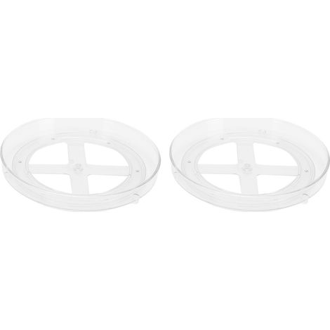 Lot de 2 plateaux tournants transparents pour armoire, rotation à 360°, organisation polyvalente des parfums, pour réfrigérateur, garde-manger, armoire, petit format (1/5)