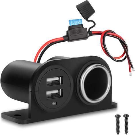 2 Pièces Prise Allume-Cigare 12V-24V Double USB 4.2A Fusible 15A (1/5)