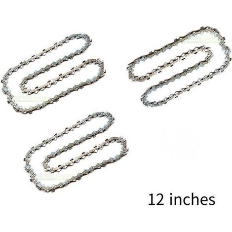 Set mit 3 Kettensägenketten für 30 cm (12 Zoll) Führungsschienen, 45 Treibglieder, kompatibel mit Dolmar, Echo, Bosch, Einhell und anderen. (1/4)