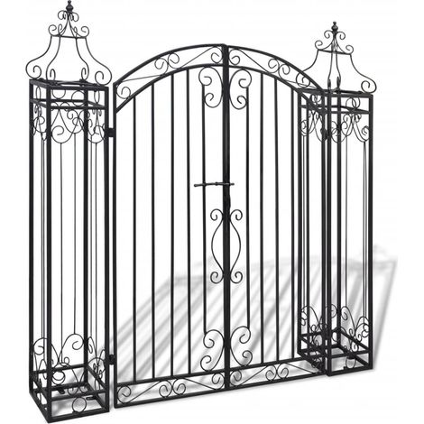Portillon ornemental de jardin Fer forgé 122 x 20,5x134