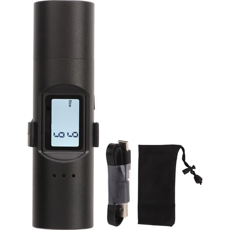 Testeur d'alcoolémie numérique portable avec écran noir anglais pour usage professionnel, conducteurs et domestique (1/5)