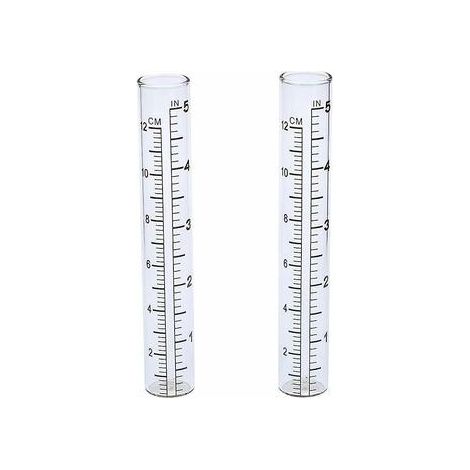Lot de 2 pluviomètres, tube de remplacement en verre pour tuyau de jardin extérieur à fond plat (Fww) (1/5)