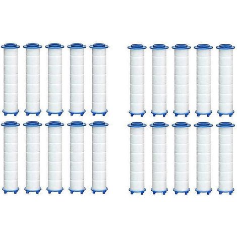 Lot de 20 filtres de douche de rechange pour eau dure - Filtre à eau de douche à haut débit pour éliminer le chlore et le fluorure (1/4)
