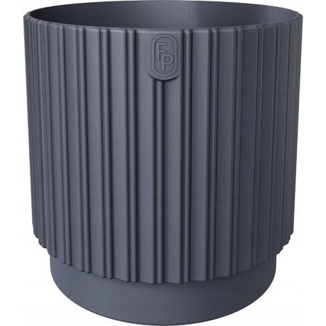 Mika Cyli Petit Eco Recycling-Blumentopf 18 Anthrazit FORM-KUNSTSTOFF