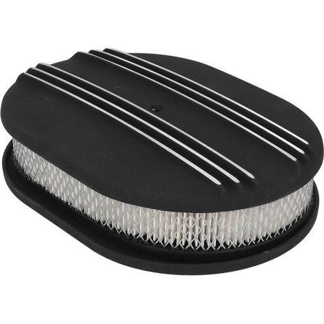 12-inch oval black aluminum alloy high-performance air filter replacement for Ford. (1/5)