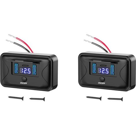 Questo pacchetto include due prese di corrente USB da 12V-24V, una porta USB-C PD3.0 da 36W per camper e due porte QC3.0 da 18W. Include inoltre tre accessori per la ricarica da auto, adatti ad auto, 