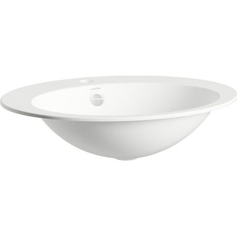 Laufen Einbau-Waschtisch Form oval 600x500x150mm, von oben, mit 1 Hahnloch und Überlauf, Weiß (1/3)