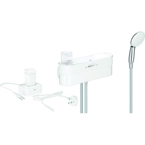 Grohe Purefoam Duschsystem Aufputz mit Handbrause und Brauseschläuchen, Weiß/Chrom, 1050740000 (1/3)