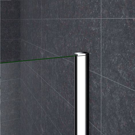 Ocean Sanitaire – Paroi de douche 120x200cm – Verre 8mm avec traitement anticalcaire – Barre de 90cm incluse – Montage réversible