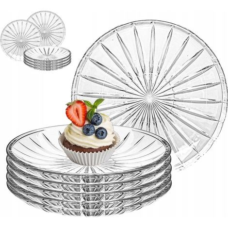 Set di piatti per 12 persone, piatti da torta in vetro Altom Design Venus 15 cm