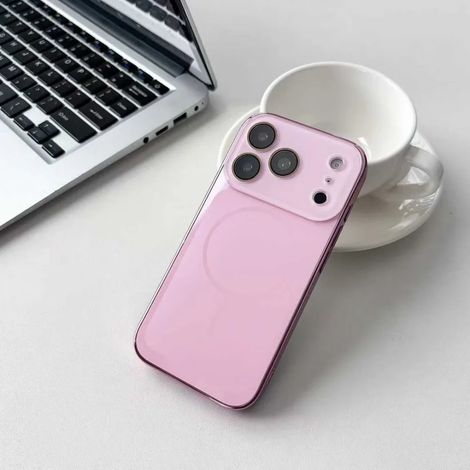 (iPhone 17 Pro Max, rose) Étui de protection magnétique MagSafe pour iPhone, compatible avec la recharge sans fil.