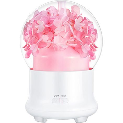 Difusor de aromaterapia con luz nocturna de hortensia Creative Forever Flower, humidificador para el hogar, regalo hecho a mano, rosa - Rosa (1/5)