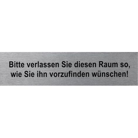 Aluminium turschild bitte verlassen sie diesen raum 160x40mm