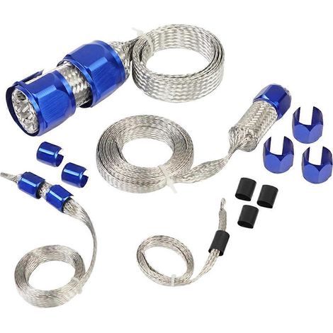 Kit de gaine tressée pour tuyau de chauffage universel à vide et carburant, bleu (1/5)