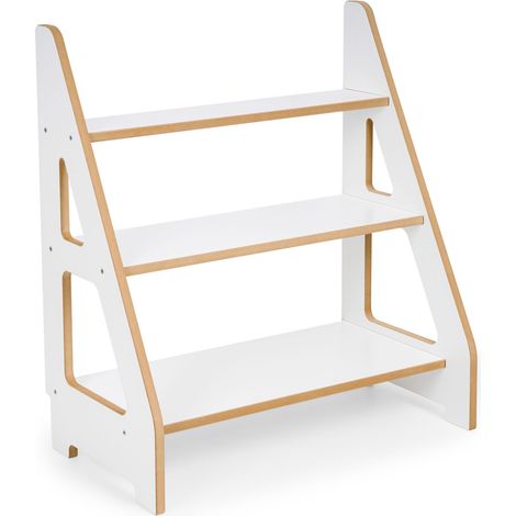 Estantería Montessori blanca para libros y juguetes infantiles (1/5)