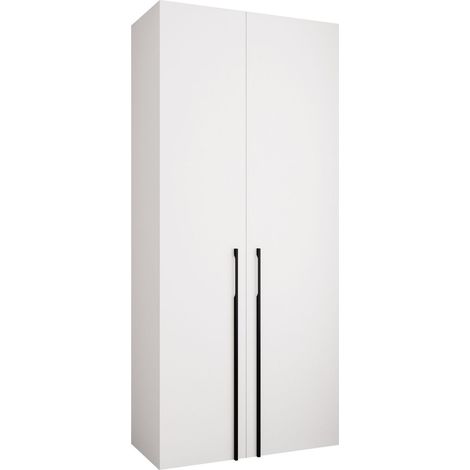 Armario Hartford 569, Blanco, 246x110x42cm, Puertas de armario: Con bisagras, Número de estantes: 6