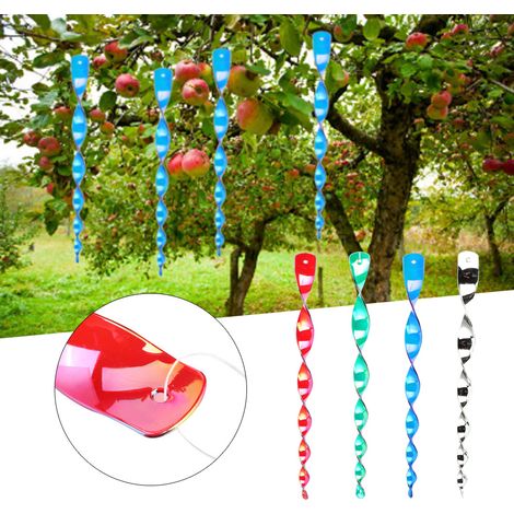 Bâtonnets anti-oiseaux de jardin, tiges anti-oiseaux en spirale, barres de torsion, décorations anti-oiseaux réfléchissantes, lot de 4 (1/5)