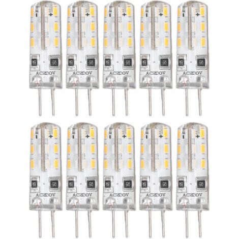 10 pièces G4 ampoule LED Bi broche Base Silicone blanc chaud 3000K 1.5W AC220V 110LM paysage ampoules remplacement (1/5)