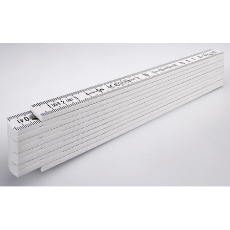 STABILA Kunststoff-Gliedermaßstab Type 1107 2 m weiß, metrische Skala