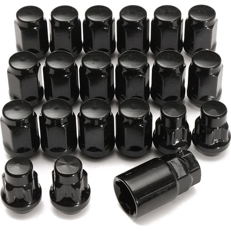 21Pcs/Set M12x1.5mm Black Alloy Car Wheel Locking Nuts Blots Locker With Key For Ford for Focus for C-Max 2007 - 2010 (1/5)