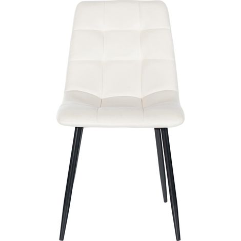 CLP – Chaise de salle à manger Antibes en velours noir crème – Pieds en métal – Confort optimal avec assise rembourrée – Hauteur 84 cm (1/7)
