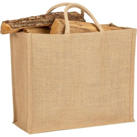 1 Sac Cabas en Toile de Jute, 29L, Doublure Polypropylène, Poignées Ergonomiques, Marché Bureau (1/5)