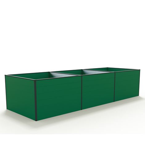 GFP Hochbeet Kräuter-Gemüse-Beet KINGSIZE DANIELA Aluminium - 351 x 119 x 77 cm - Grün - formstabil und witterungsbeständig mit Aluminium-Hohlkammerprofilen (1/3)