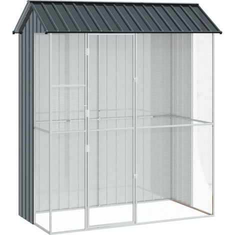 Cage pour oiseaux Anthracite 215 x 110 x 247 cm Acier galvanisé (1/5)