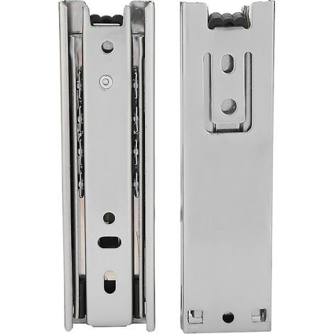 Lot de 2 mini glissières de tiroir courtes de 12,7 cm (5 po) pour meubles, rail de guidage à extension complète, quincaillerie pour placards de cuisine (1/5)