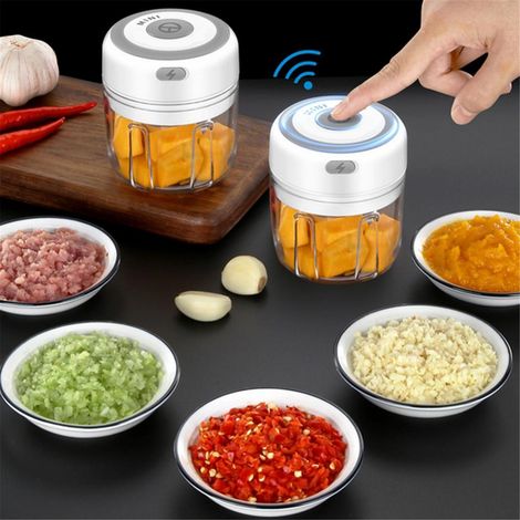 Mini-Knoblauchschneider, kabellos, tragbar, mit Presse und Mühle (Pink, 100 ml) (1/5)