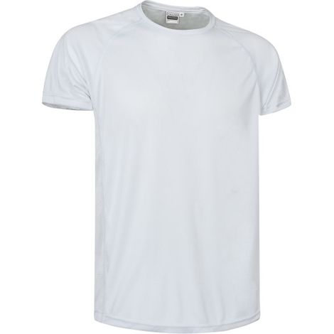 Camiseta técnica de manga corta y cuello redondo, tejido de poliéster transpirable punto panal VALENTO CHALLENGE Blanco