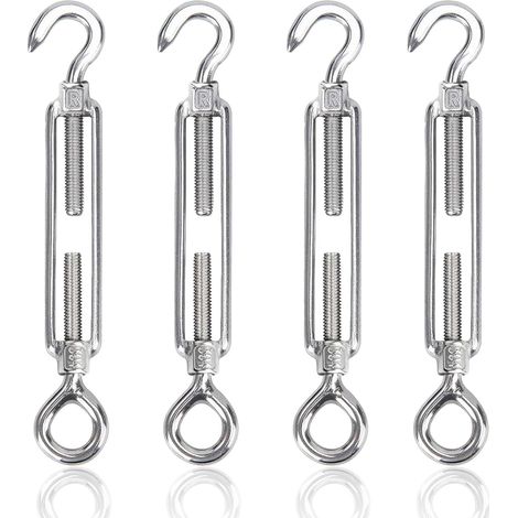 M6 Tendeur Cable 304 Acier Inoxydable Réglable Crochet De Ridoir Et Oeil Tendeur Fil a Linge Tendeurs Elastique avec Crochets Fil Cable Acier De Fer Cloture Et Corde Linge Exterieur (1/5)