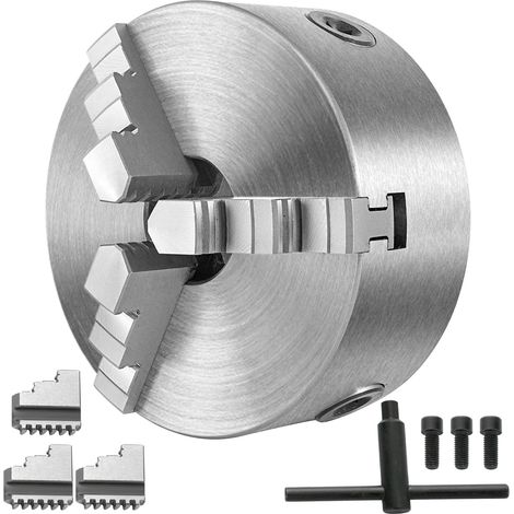 Mandrin de tour à 3 mors Mophorn K11-160 de 6 pouces, en acier trempé à centrage automatique, mors interne semi-acier, 160 mm, pour fraiseuses, fonte (1/5)