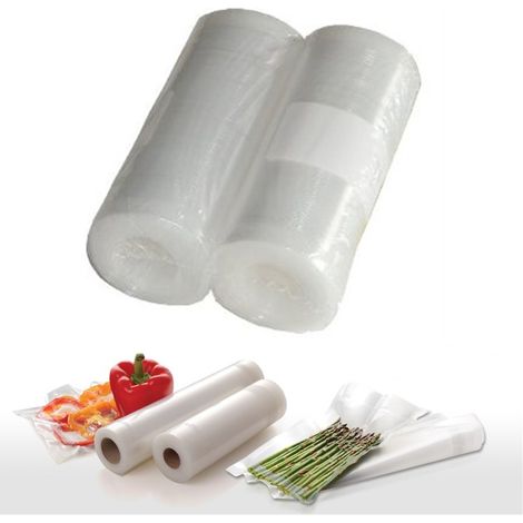 Conf. 2 rotoli Bobine Busta Sottovuoto Alimenti  larghezza 20cm x 600 cm